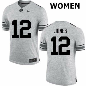 NCAA Ohio State Buckeyes Women's #12 Cardale Jones Gray Nike Football College Jersey CXC3645ZP
